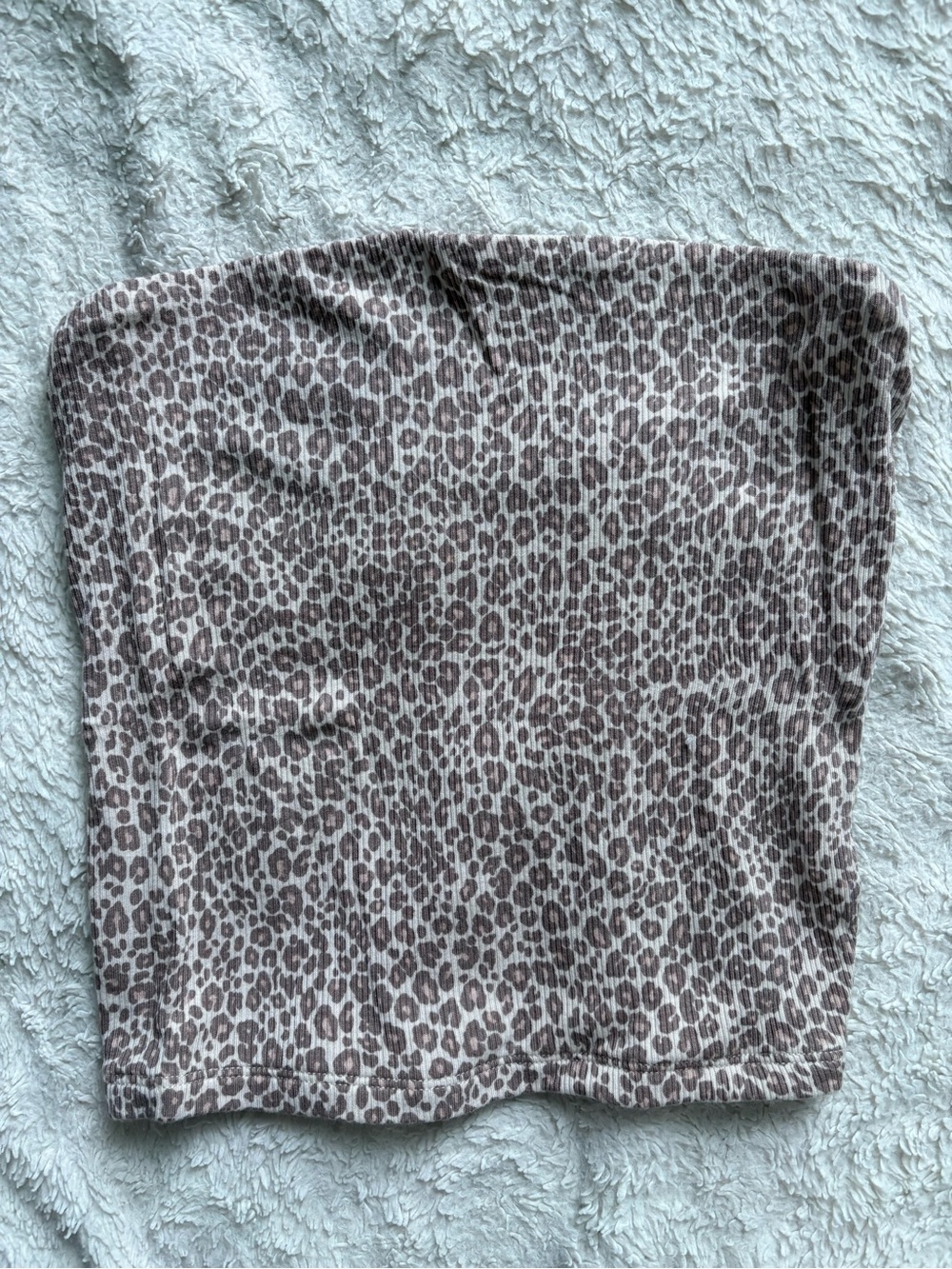 Leopard Print Tube Top in Taupe and Cream